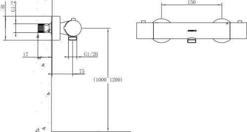 Гигиенический душ STWORKI 25034-316/1BG-lG11 + S190011-2B02-I012 в Калининграде